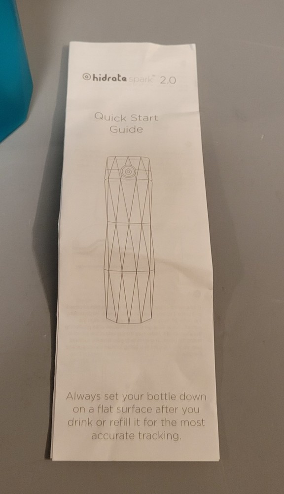 Hidrate Spark 2.0 Smart Water Bottle Teal Blue Bluetooth Hydration Tracker