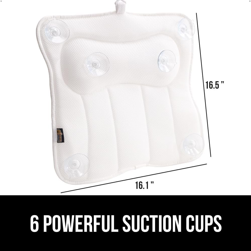 Ergonomic Bath Pillow - Machine Washable, 16.5'' Mesh Support for Relaxation