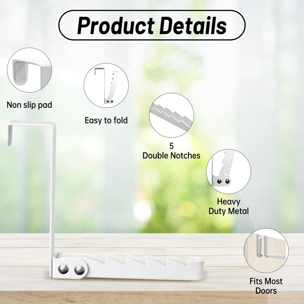 2 Pack Over The Door Drying Rack,Foldable Clothes Hanger Hook Organizer,Space...