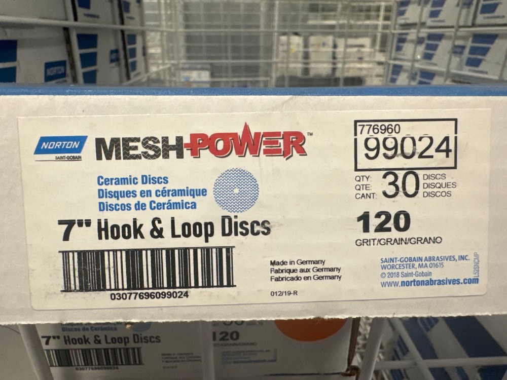 Norton MeshPower Ceramic Disc  7 " CERAMIC SANDING  DISCS 120 GRIT