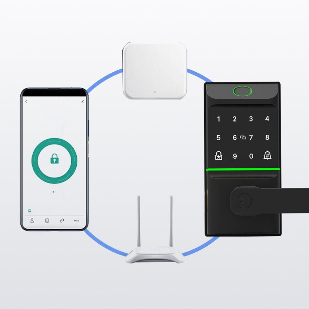 One Smart Fingerprint Door Lock Semiconductor Recognition Virtual Password Hot