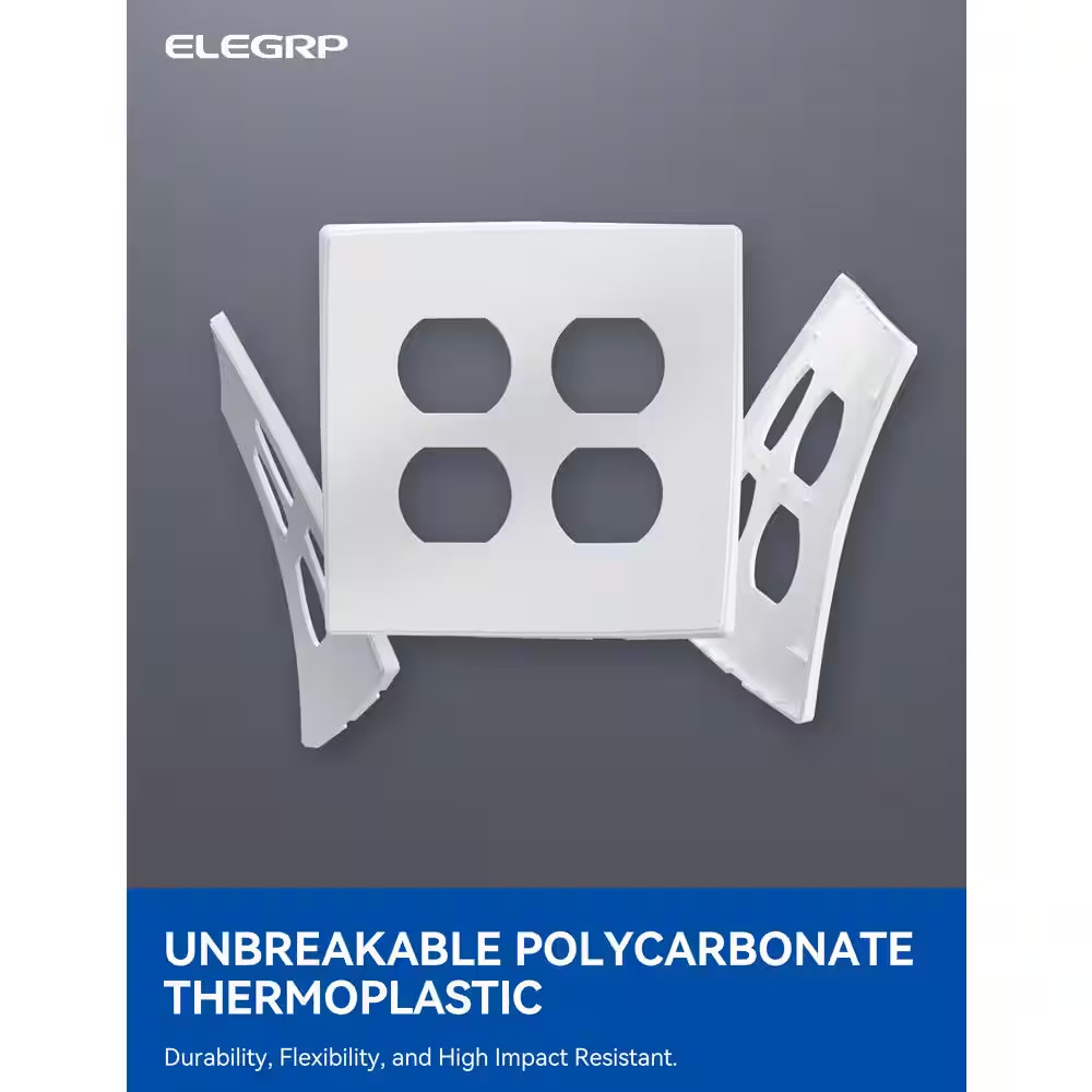 4-Gang White Duplex Outlet Plastic Wall Plate (10-Pack)