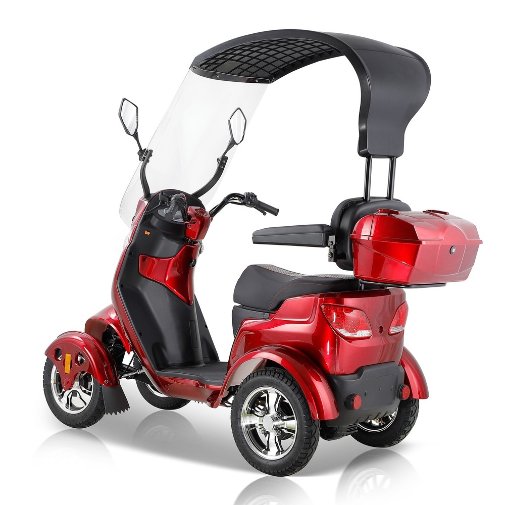 4 Wheels Powered Mobility Scooters 800W 60V20A with Canopy & Windshield