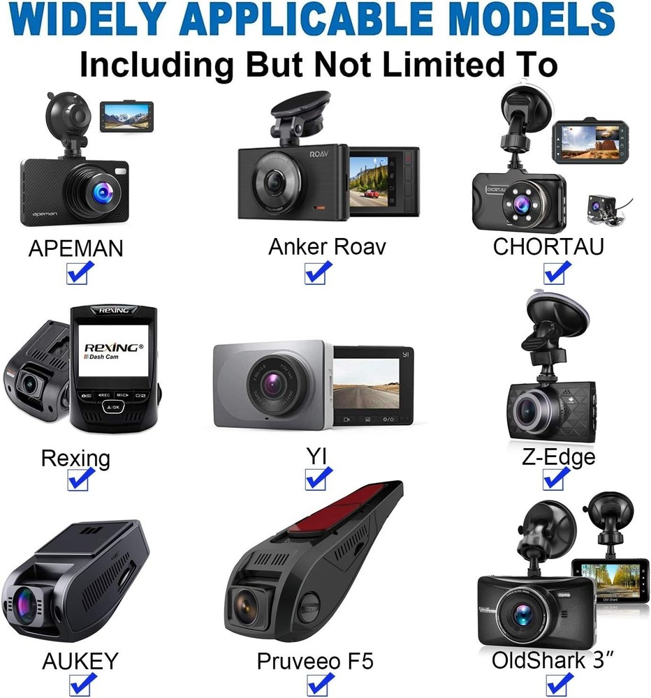 16-Piece Adjustable Dash Cam Mount Kit - Secure & Versatile Vehicle Solution
