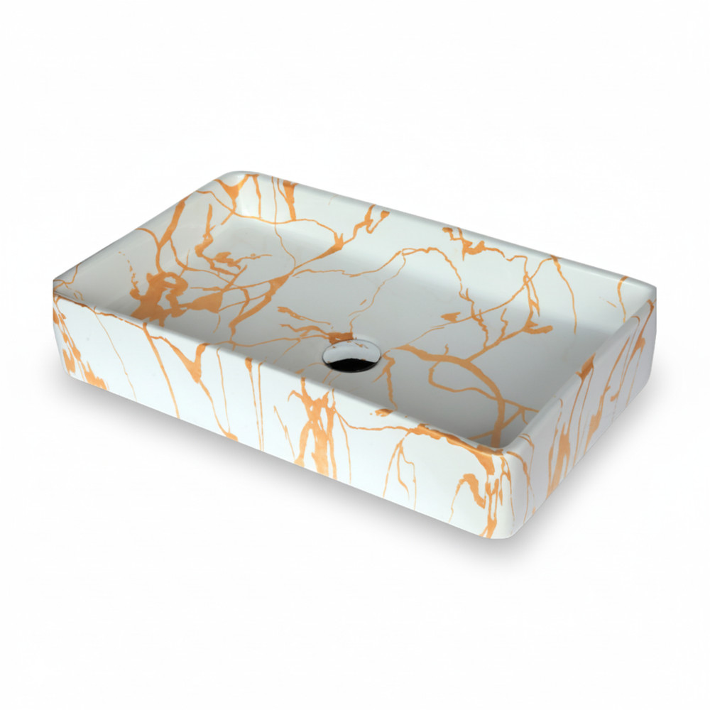 MLF 23"x11"x5" Rectangular Ceramic Countertop Sink for Bathrooms | Cube Series