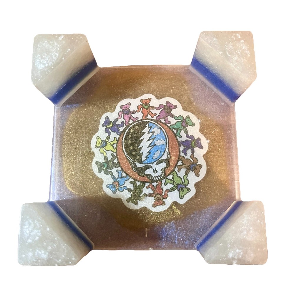 Handmade Grateful Dead Resin Coaster Set