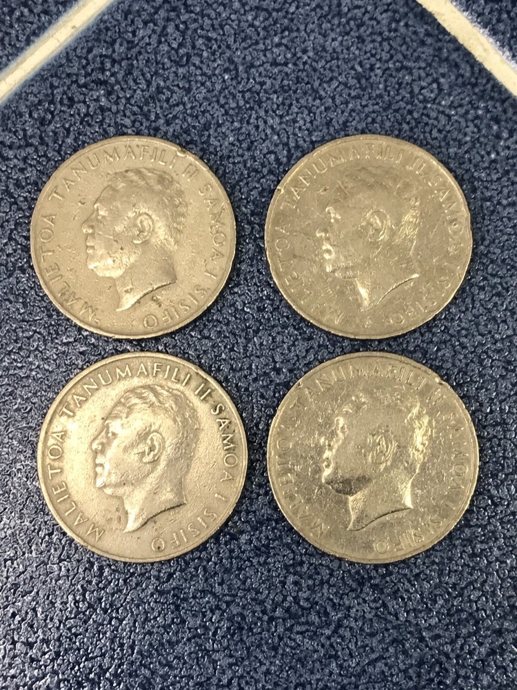 4 1967 SAMOA 20 SENE COINS