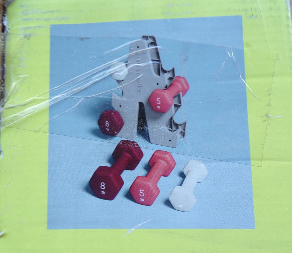 ALL IN MOTION BASIC WEIGHT SET IRON DUMBBELLS 3, 5, & 8 LB @hS