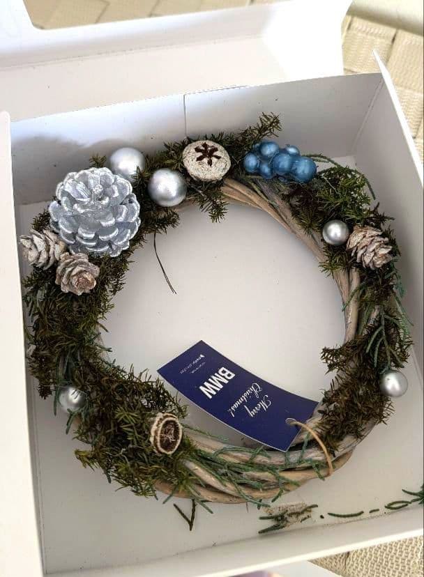 Christmas Wreath Novelty Bmw Blue