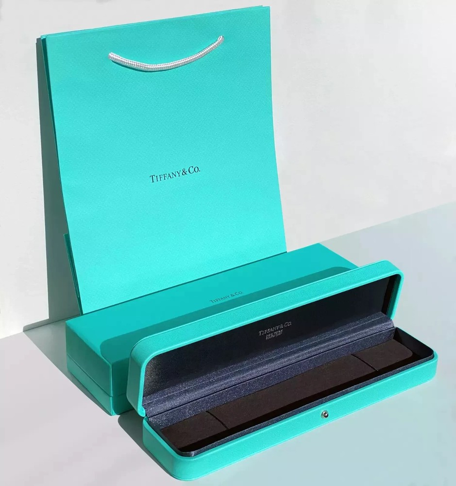 Tiffany & Co. Engagement Blue Leather Bracelet Empty Box Case