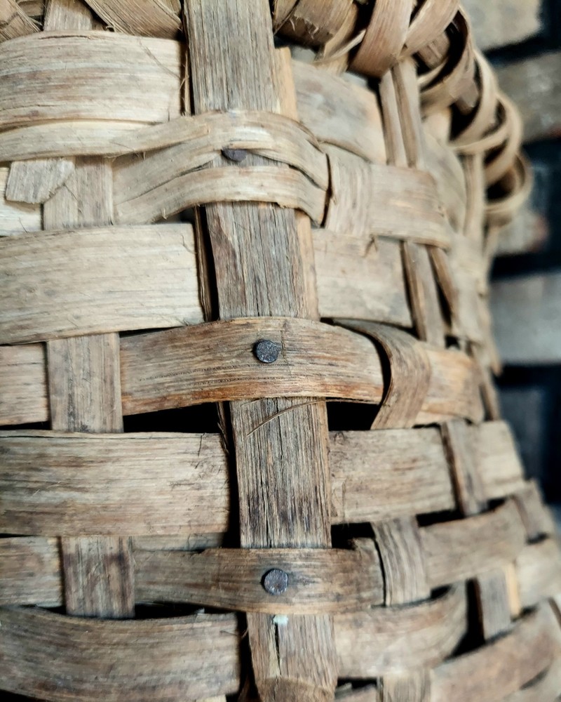 Vintage Split Oak Hand Woven Rustic Basket