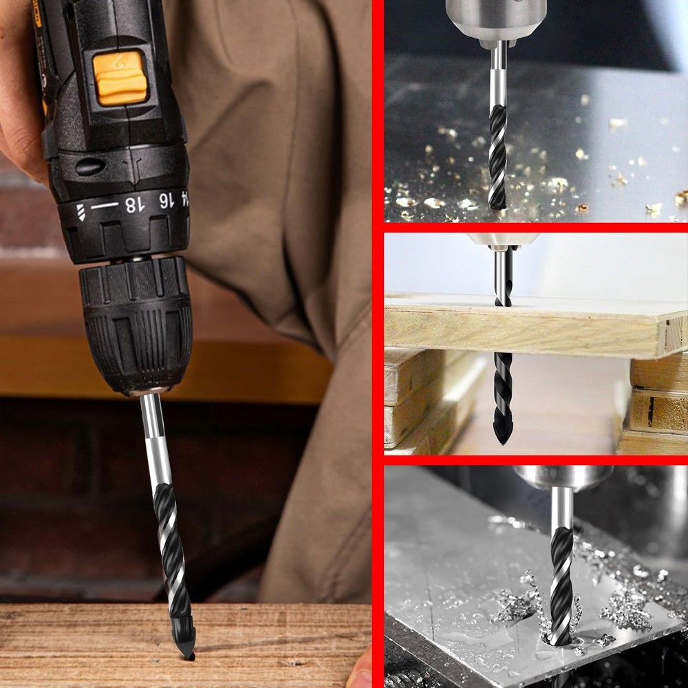 1/2" (5PCS) Masonry Drill Bit, Concrete Drill Bit Set, YG8 Tungsten Carbide T...