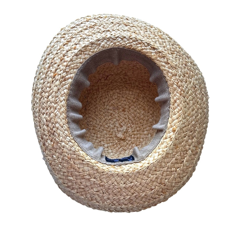 Peter Grimm Raffia Sun Hat with Black Ribbon Bow Size Medium