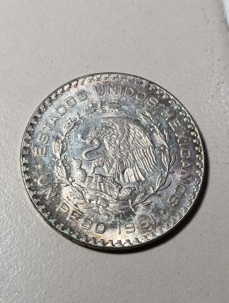 1961 Mexico 1 Peso Coin - KM#459- Silver