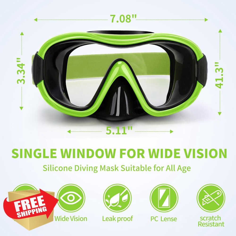 Knitted Adjustable Strap Dive Mask Panoramic Goggles Scuba