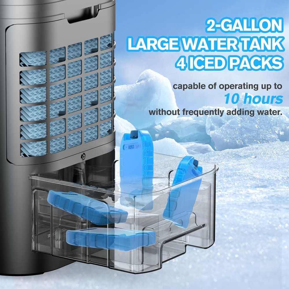 3-in-1 Portable Air Conditioner with Remote, Timer & 120° Oscillation