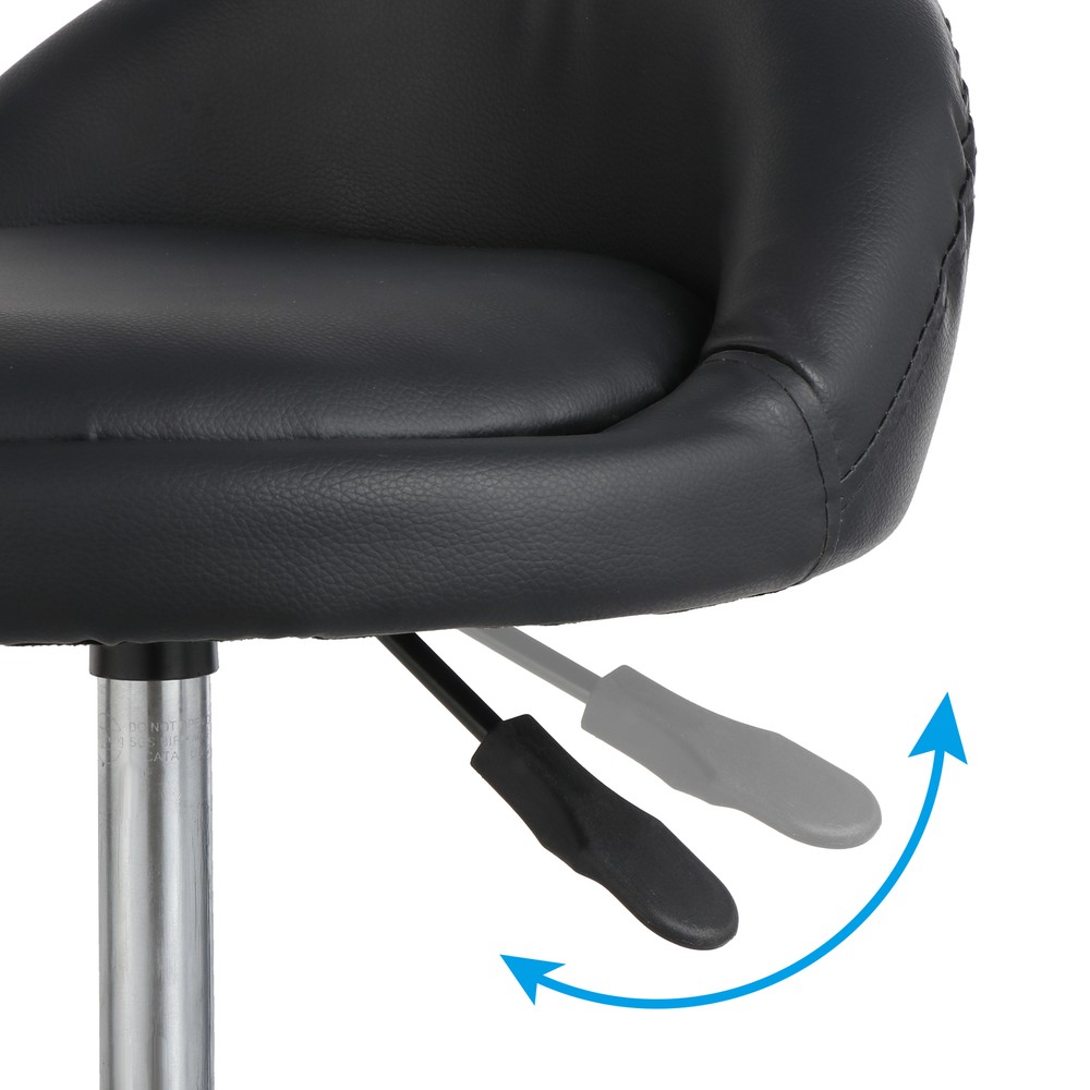 Adjustable Height Hydraulic Rolling Swivel Stool Spa Salon Chair with Back Rest