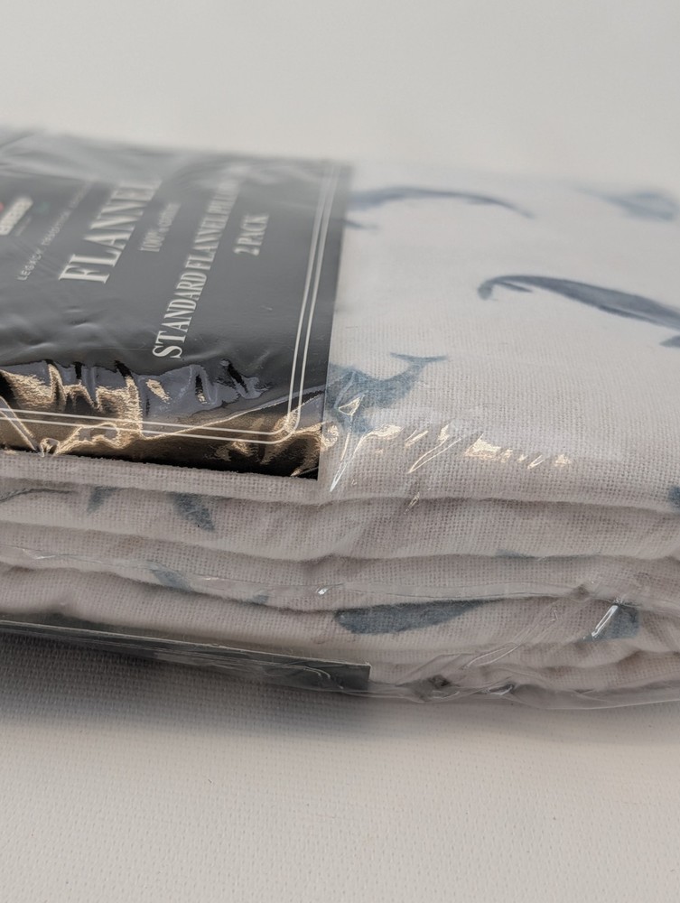 BIBB Pillowcases 2 Pack White Blue Whales New