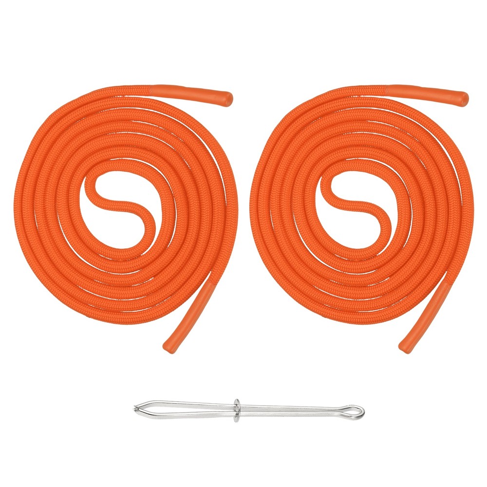 2pcs 53inch Drawstring Cords Hoodie String with Easy Threader, Light Orange