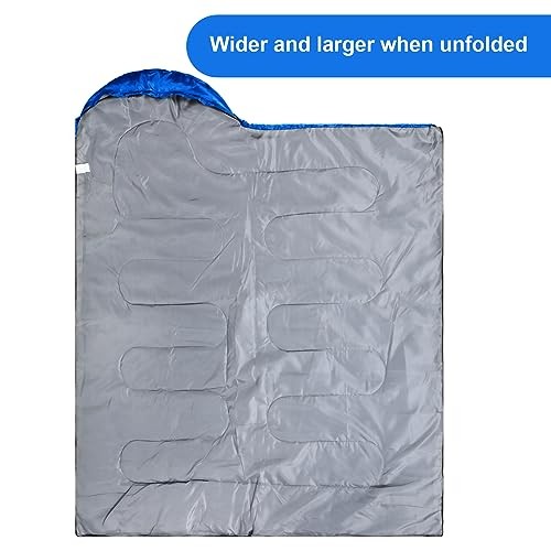 Pcs Camping Sleeping Bag for Adults, Lightweight Packable 2 Blue, Orange
