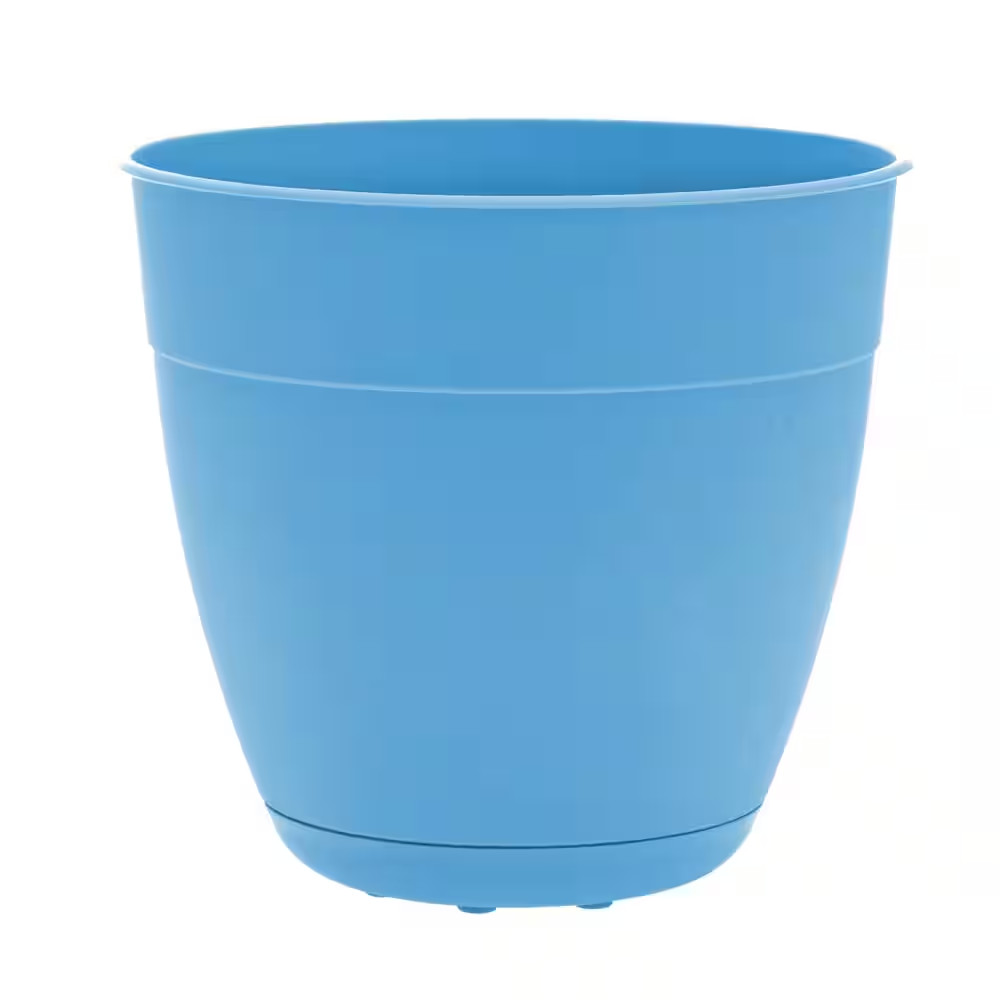 Dayton 8 In. Plastic Planter with Saucer Tray, Blue