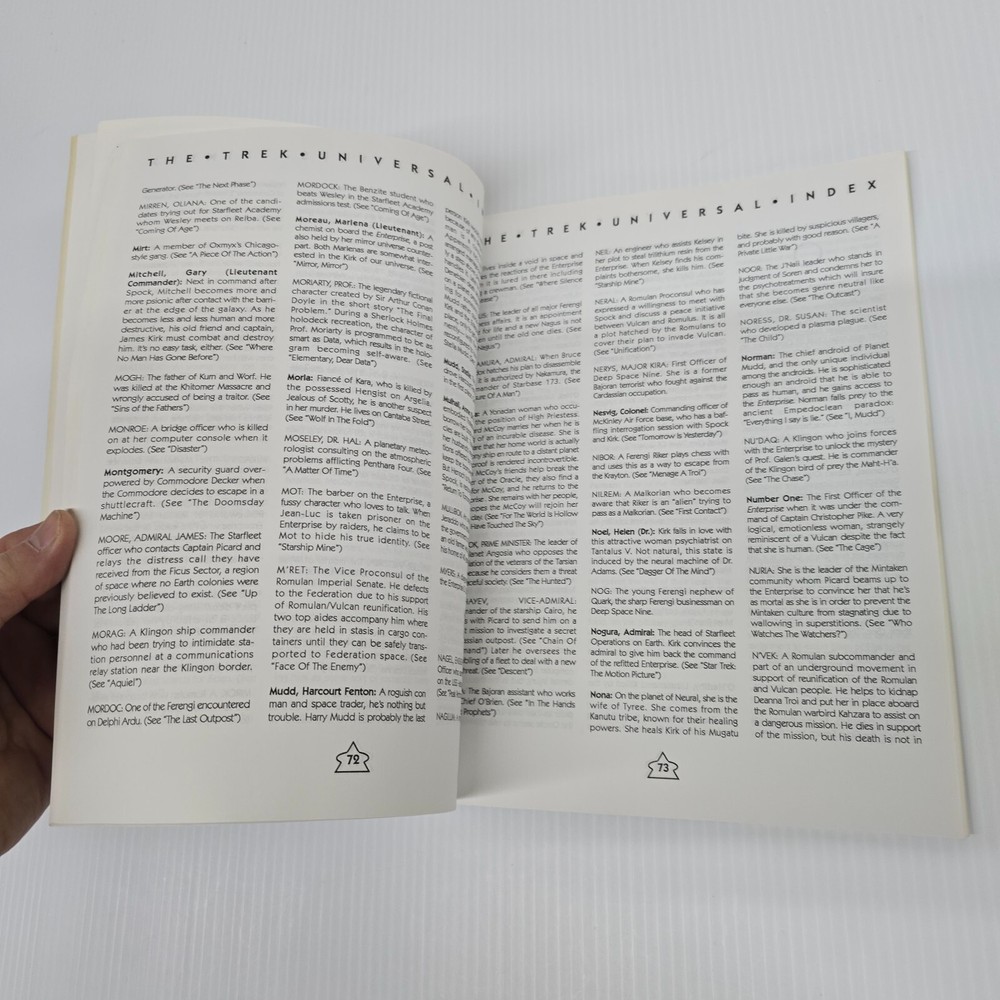 The Trek Universal Index Book Star Trek 1994 Thomas Maxwell Reference Book