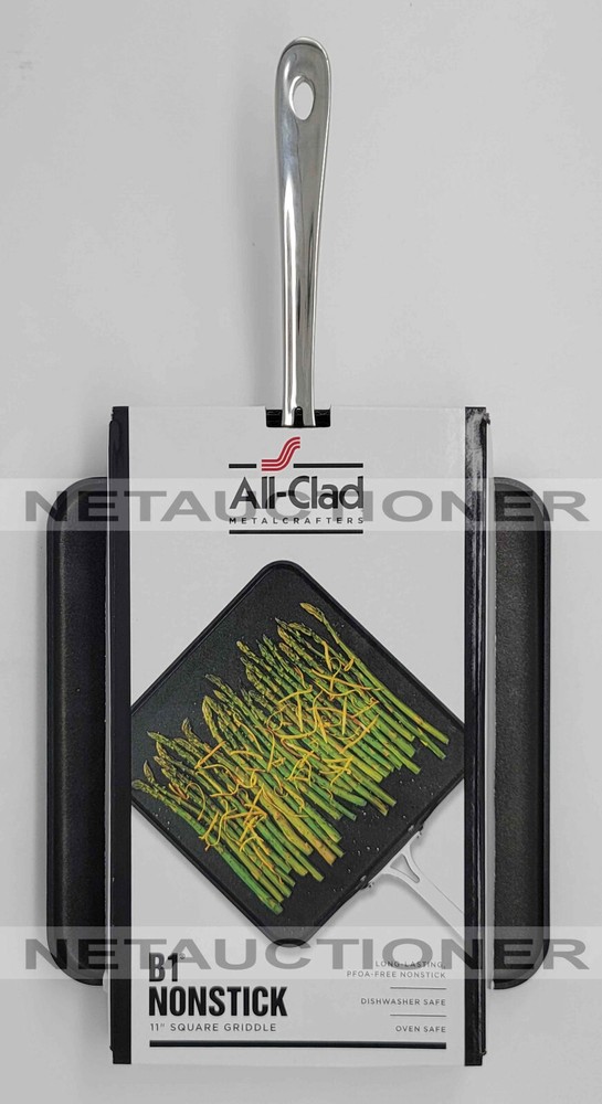 New ALL-CLAD 11" Hard Anodized B1 Nonstick Square Griddle & Grill Set Bundle