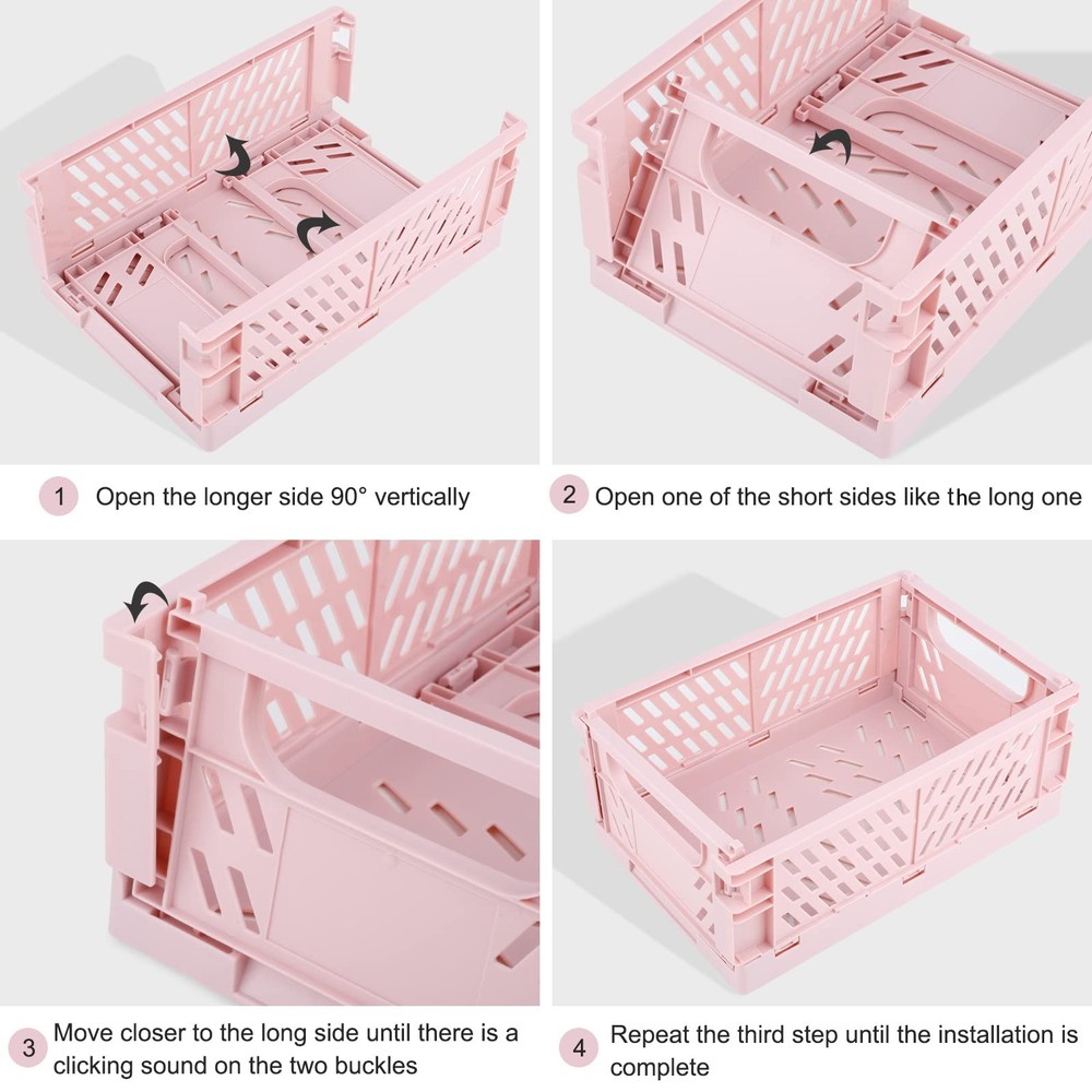 Plastic Baskets for Desk Organizing, Drawer Organizer, 2 Medium+2 Small Durab...