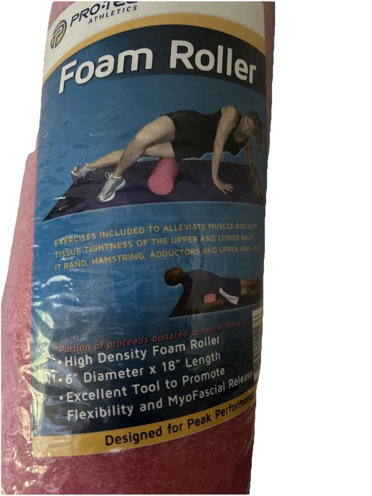 Pro-Tec Athletics Foam Roller Massager Pink 6” X 18”