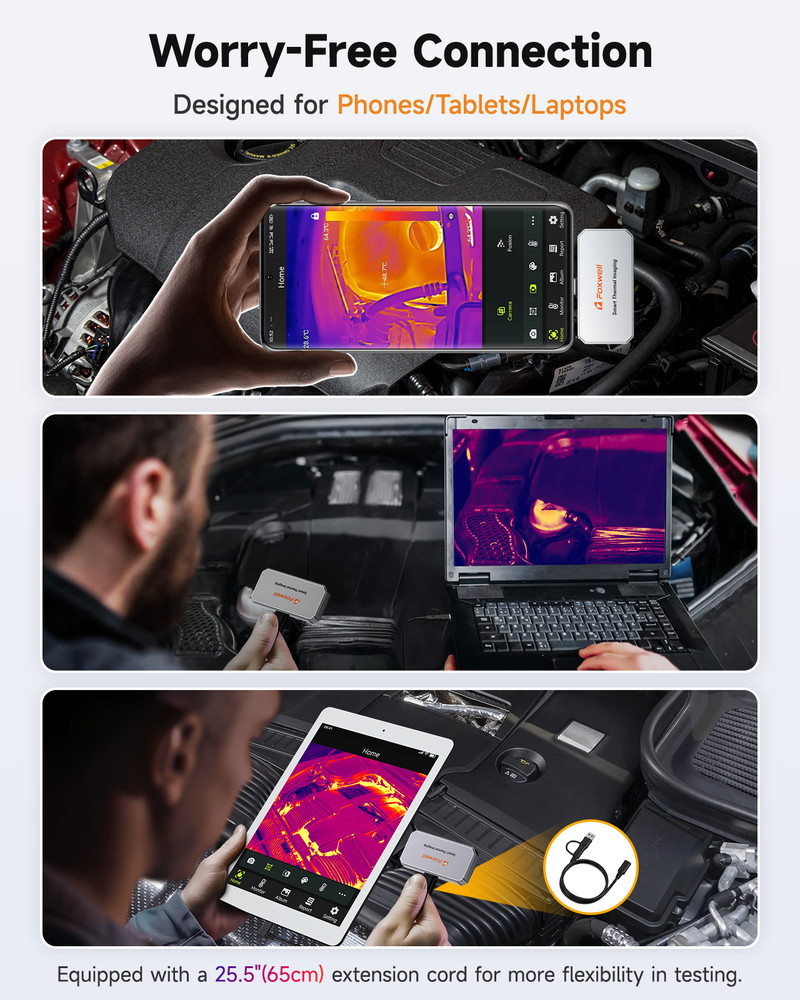 FOXWELL RT100 Thermal Imaging Camera Infrared Thermal Camera for Android Devices