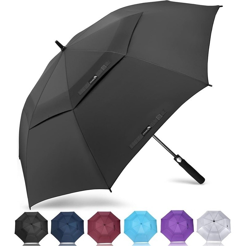 Large Windproof Golf Umbrella Double Canopy Auto Open Heavy Duty Golfing Rain US