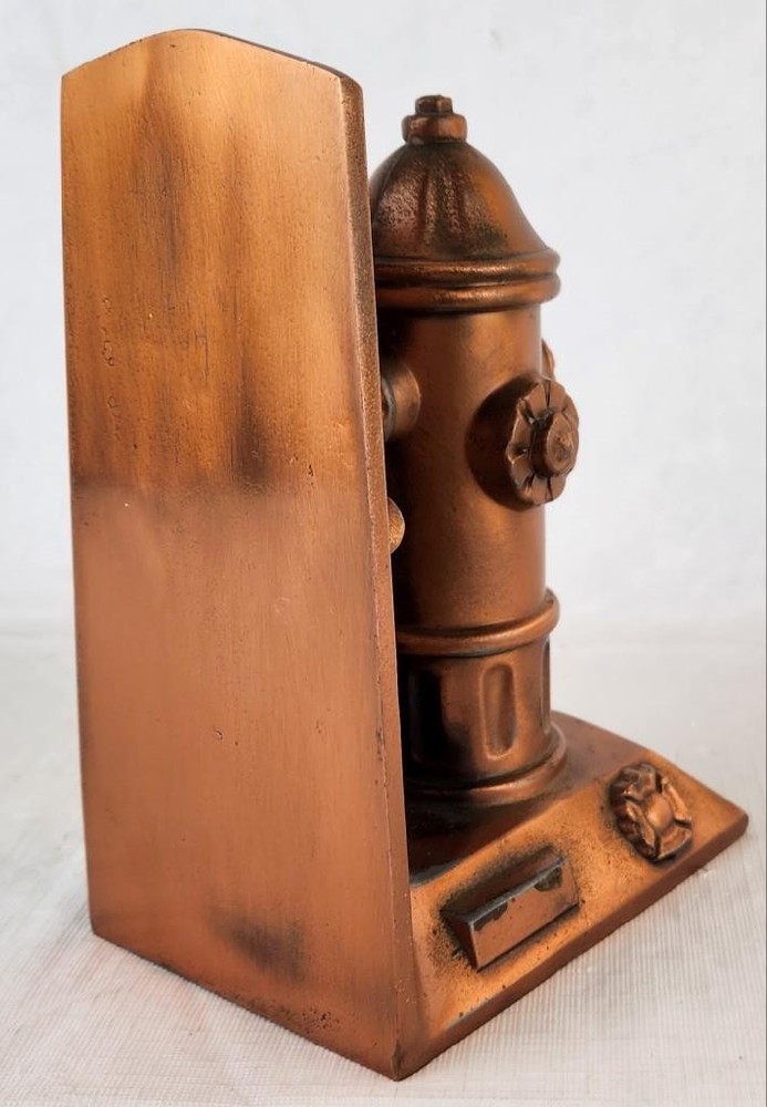 (1) Single Fireman's Fire Hydrant Bookend w/ Copper Finish - 7.25" Tall