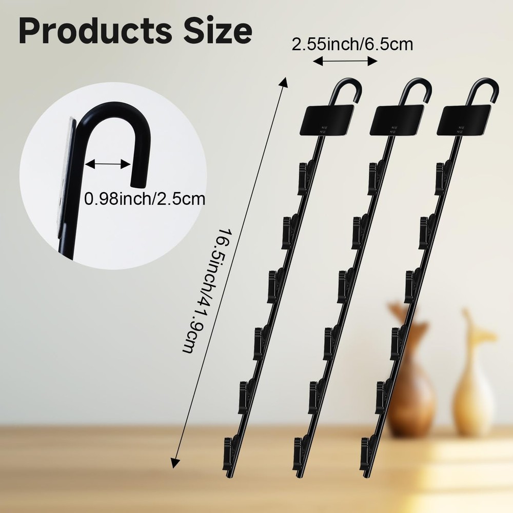Chip Hanger Strips Hooks Display Hanging 16.5" with 6 Greeting Black