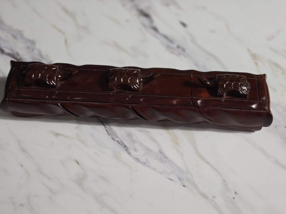 Rosewood Turtle Design Chopstick Holder C2