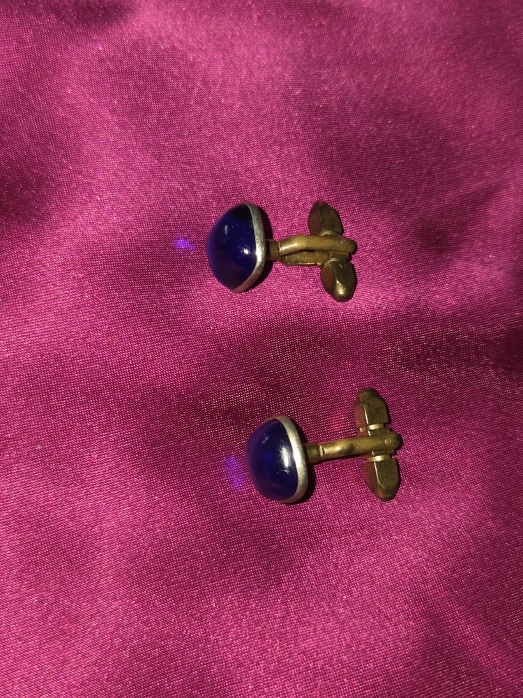 Blue Goldtone Cufflinks & Shirt Studs