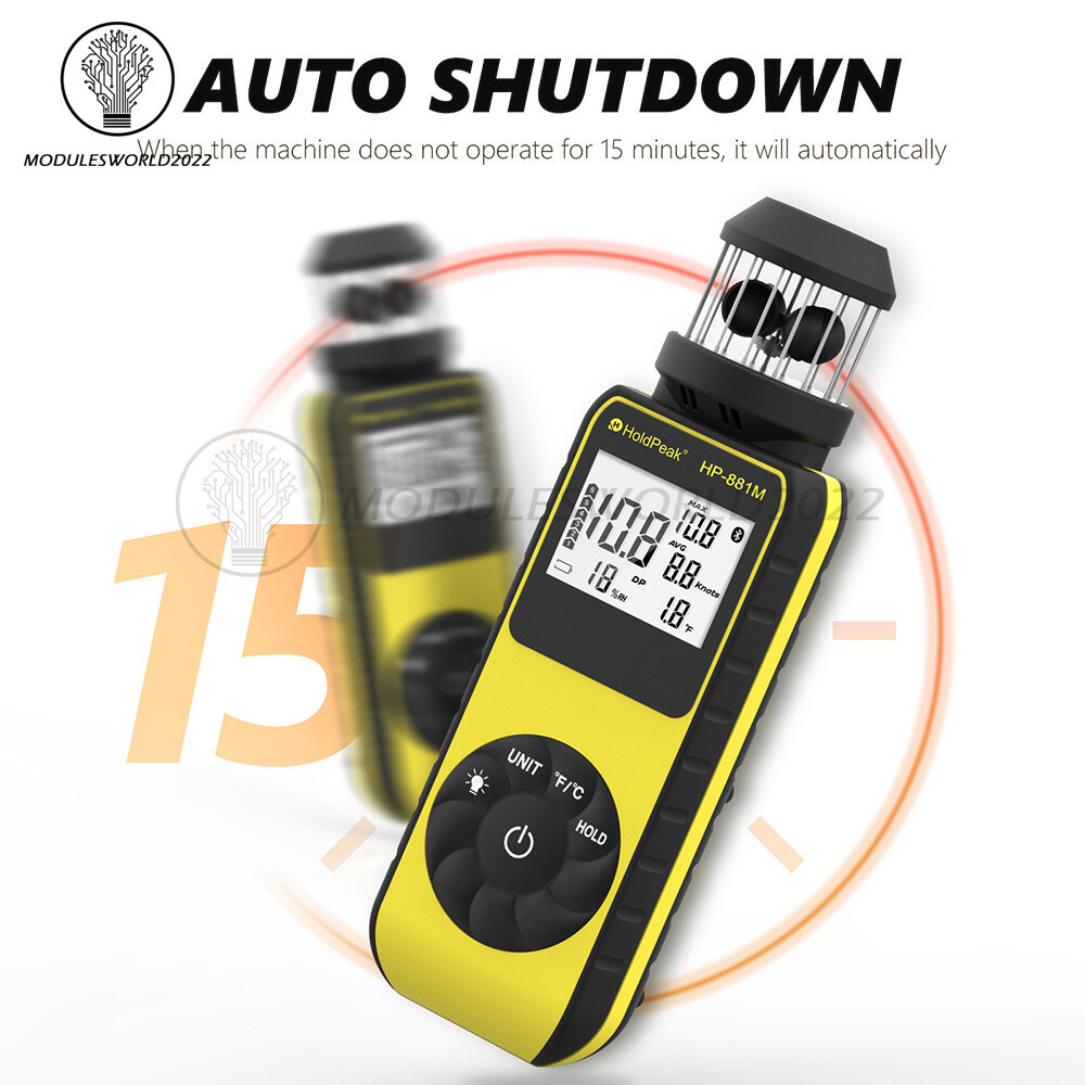 Digital Cup Anemometer Compass Measure Wind Speed Temperature 360° w/Backlight