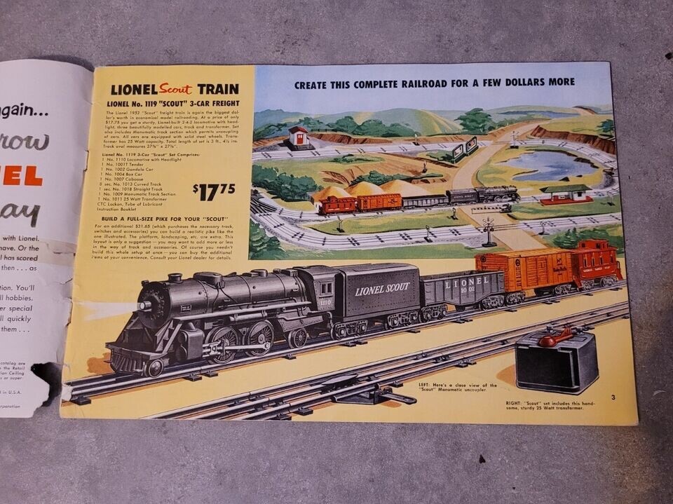 Lionel 1952 Catalog Excellent Condition Rare