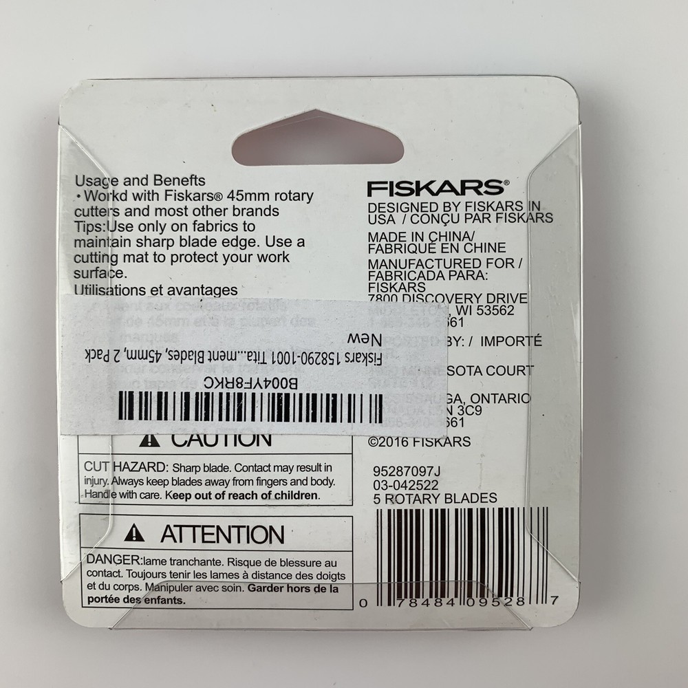 Fiskar Titanium Rotary Cutter Replacement Blades (45mm/2 Pack)