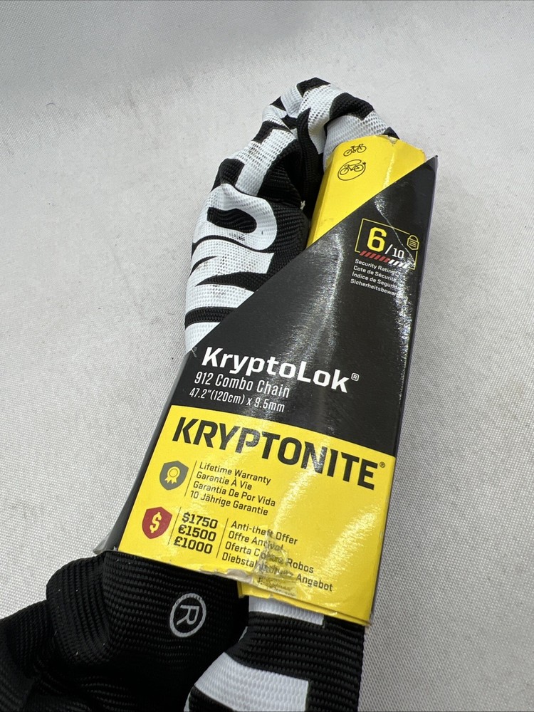 Kryptonite Kryptolok 912 9.5mm Combo Chain Bicycle Lock , Black