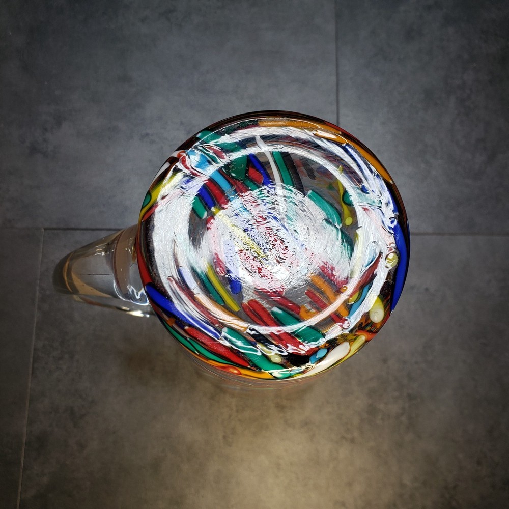 Abstract Studio Art Glass Confetti Multicolor Pitcher