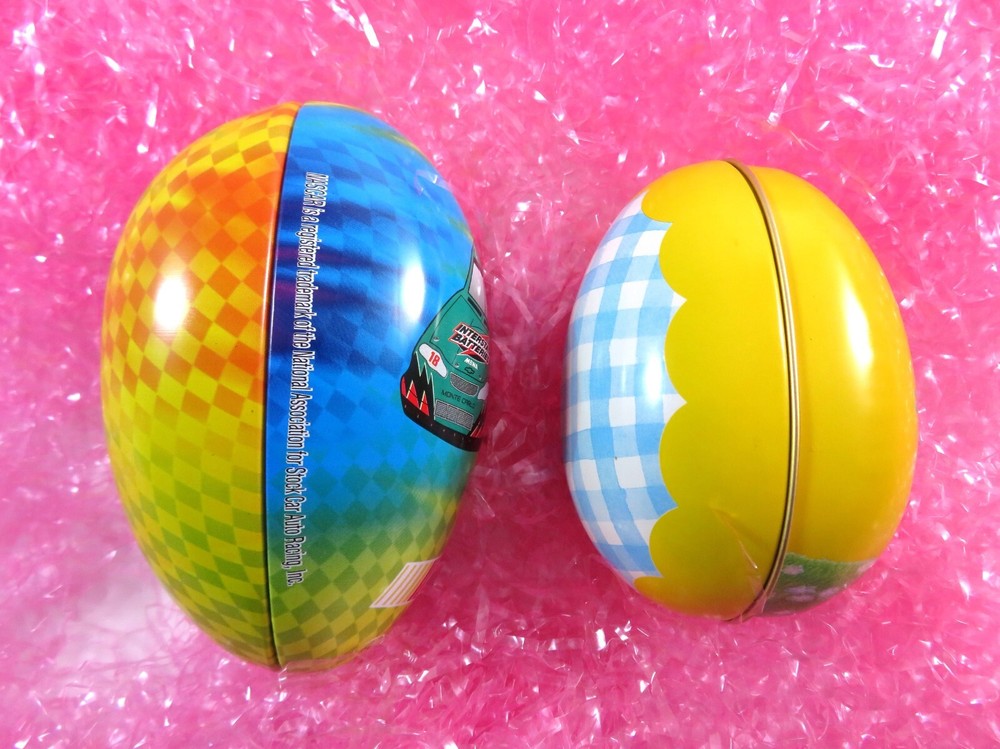 Empty Tin Easter Eggs NASCAR Bobby Labonte and Funny Bunny Rabbit Spring Décor