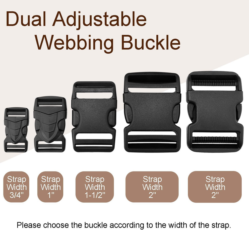6 Pack 3/4" Buckles for Strap Quick Side Release Buckles Replacement, Backpac...