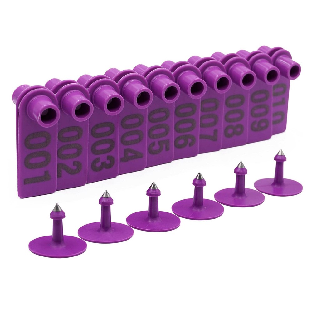 Numbered Ear Tags 001-100 Count Plastic Livestock Ear Tags with Numbers