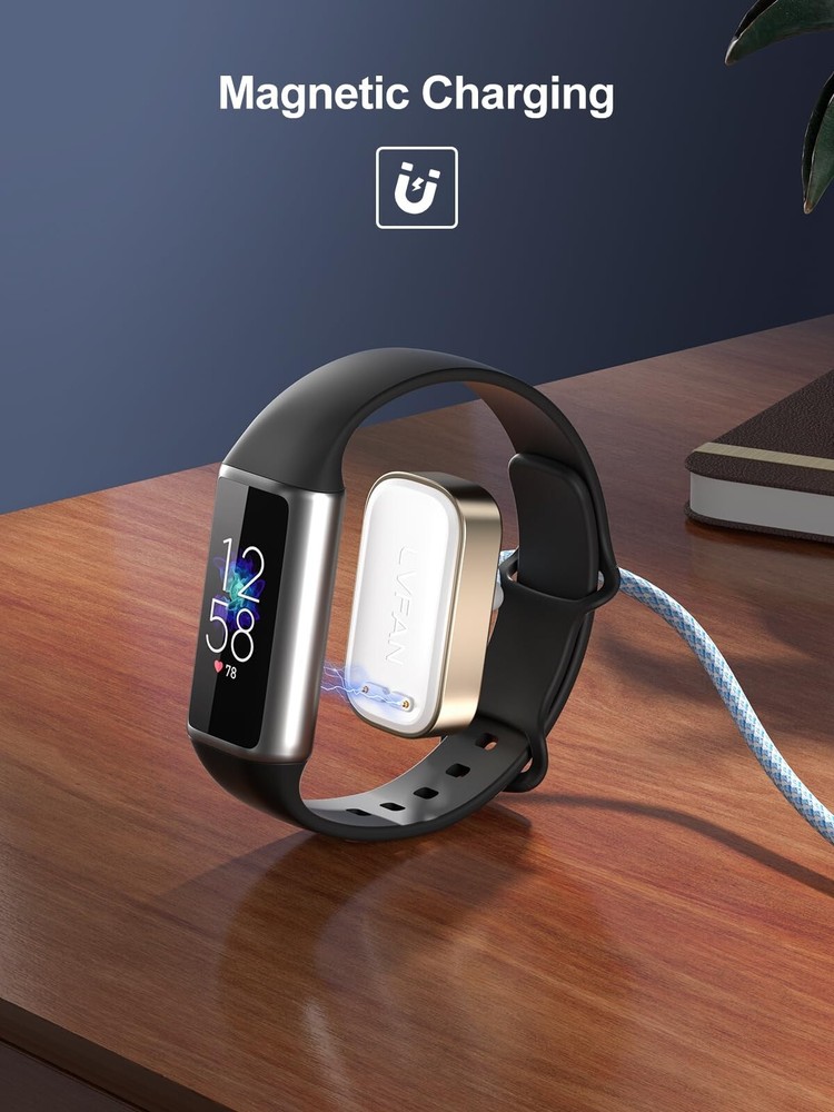 2 Pack Charger Cable for Fitbit Charge 6/Charge 5/Luxe Fast Charging Watch Dock
