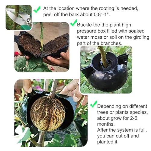 10 PCS Air Layering Propagation Kit with Zip Ties, Reusable Half Medium