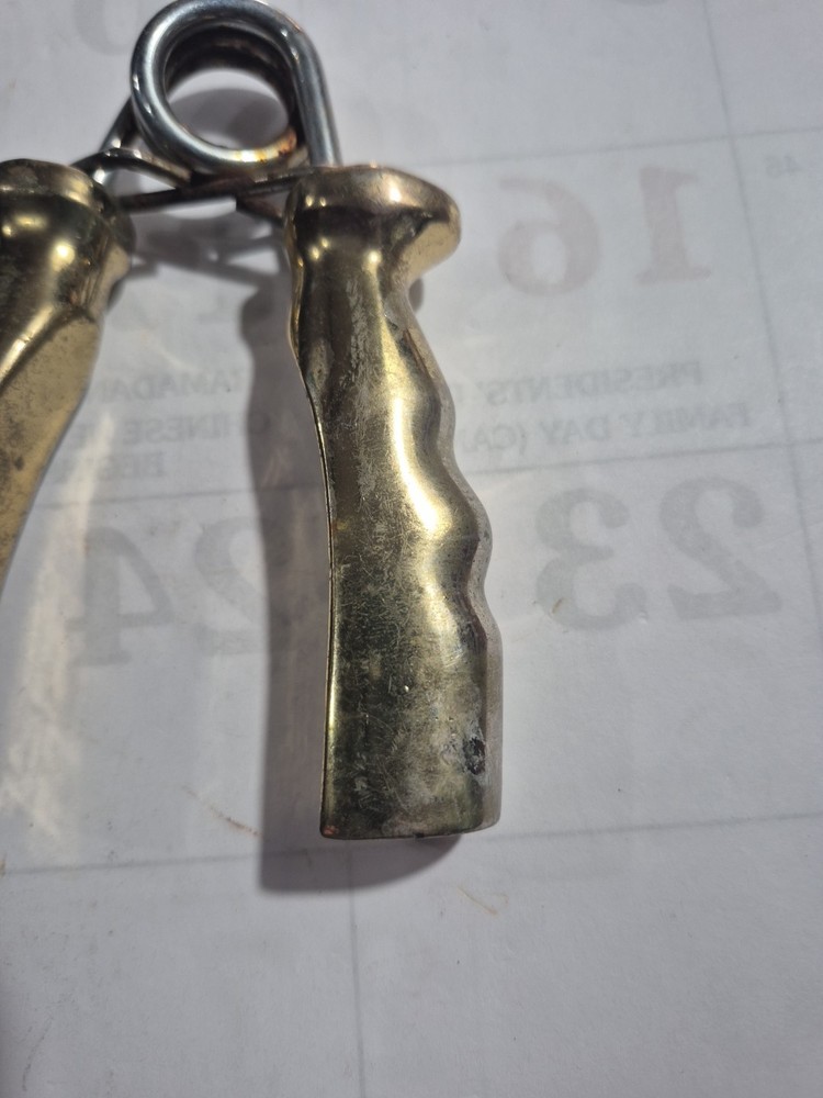 Vintage Solid Brass Exercise Hand Grip Hand Strengthen Exercise Gripper Spring