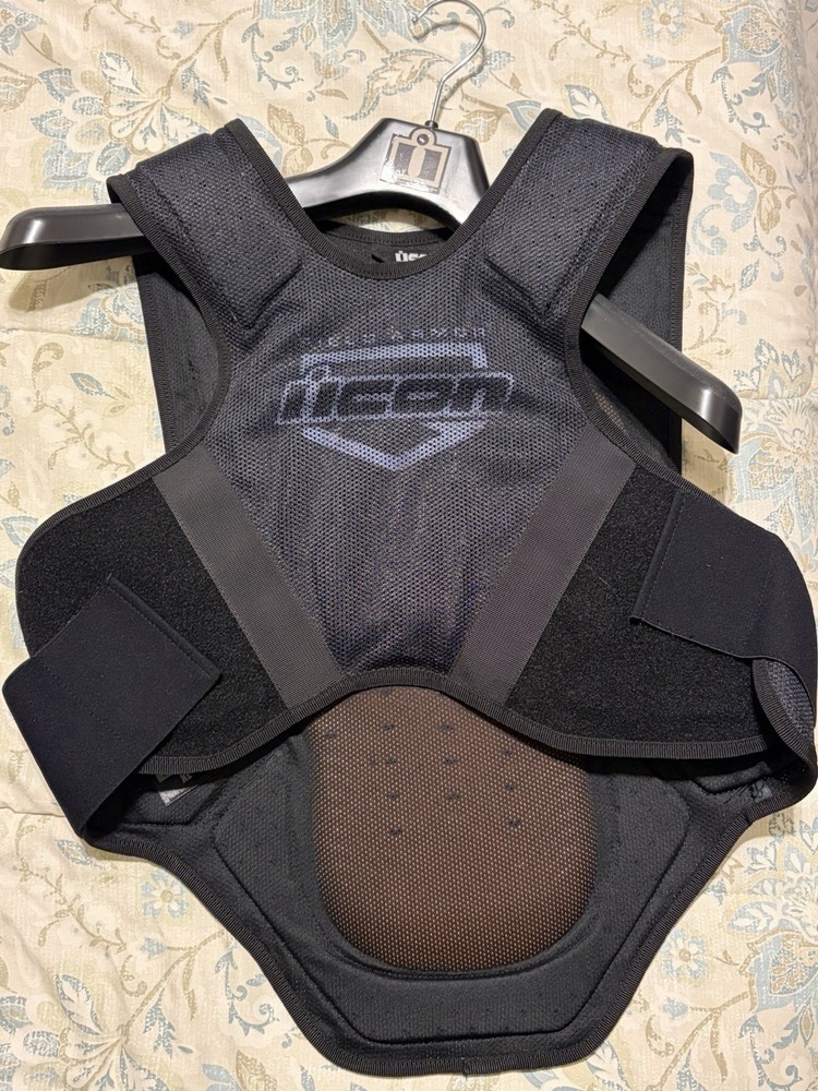 Icon Field Armor Softcore Chest & Back Protector XL-2X Black Adjustable