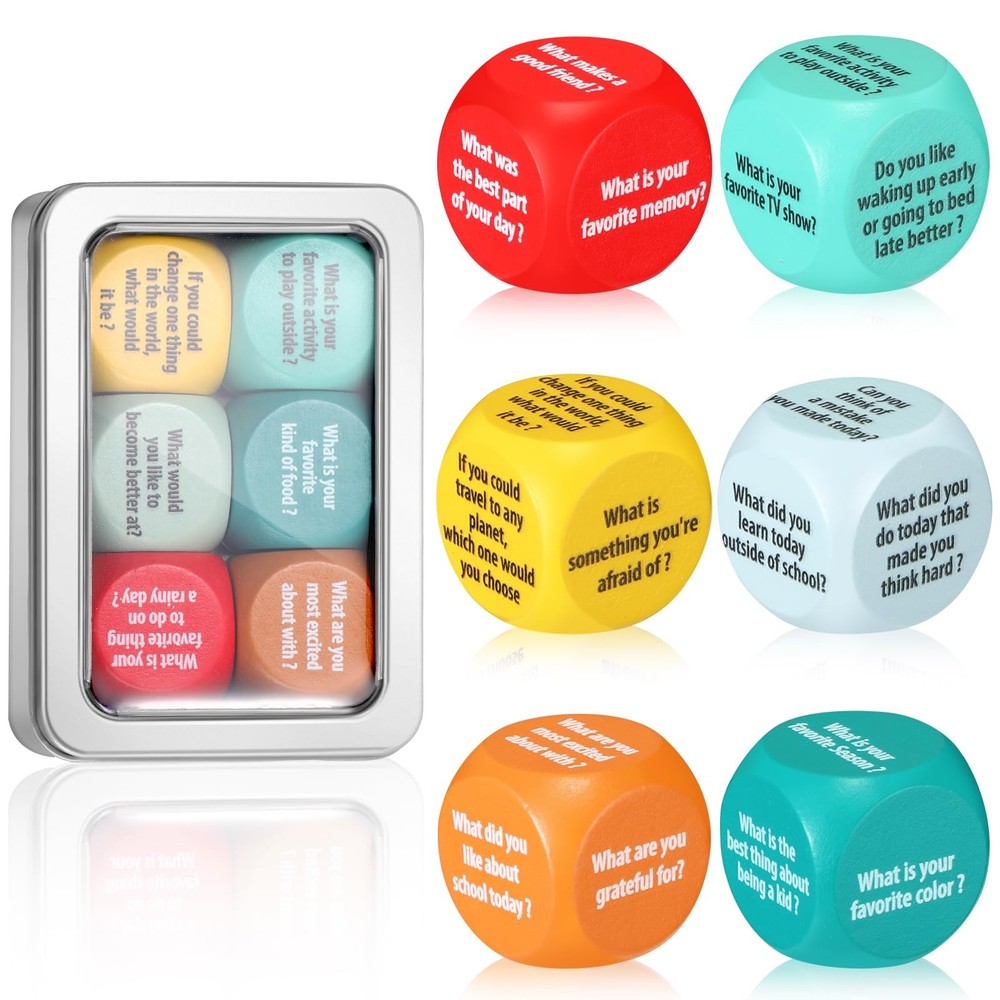 6 Pcs Conversation Cube Ice Breaking Supplies Table Talk Topic Cube Social Em...