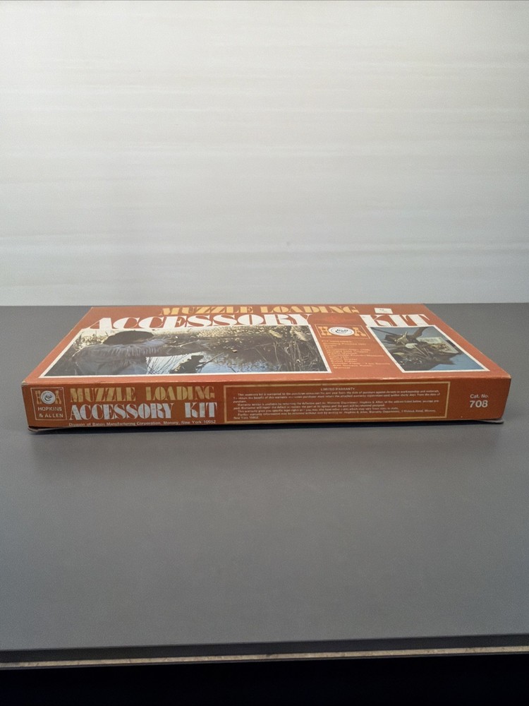 Vintage Sealed H&A Muzzle Loading Accessory Kit W/ Embossed Gun Power Flask Ms4