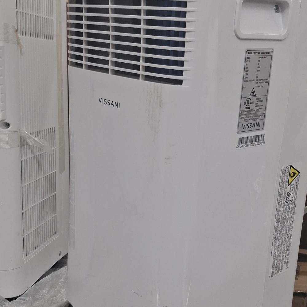 Midea Vissani Portable Air Conditioner 5,000/8,500 BTU Remote Wheels Timer White